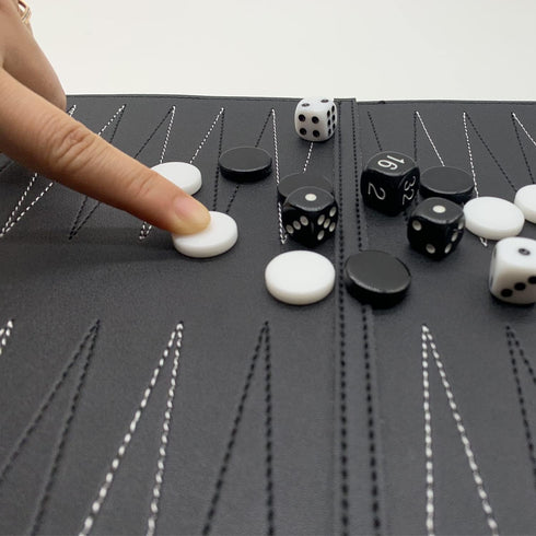 Roll-Up Travel Backgammon Games, Foldable Board Games, PU Travel Game, Portable Lightweight Backgammon Game Set...