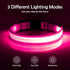 LED Dog Collar, Light Up Dog Collar Adjustable USB Rechargeable Super Bright Safety Light Glowing Collars for Dogs (Large, Pink)...