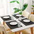 FunWheat Placemats Set of 4 Vinyl Washable Place Mats for Dining Table Mats Easy to Clean(Black,4pcs)...