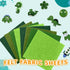 Hlonon 40Pcs Green Felt Fabric Sheets, 4 x 4 Inch Pre-Cut Felt Sheet for DIY Crafts Sewing Patchwork Art Projects, 4 Colors...