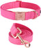 Elegant little tail Pink Dog Collar and Leash, Durable Pet Collar, Leather Dog Collar Adjustable Girl Dog Collars for Medium Dogs...