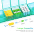 Extra Large Pill Organizer 2 Pack, XL Pill Box 7 Day, Weekly Pill Case with Large Capacity, Jumbo Organizer, BPA Free (Blue+Green)...