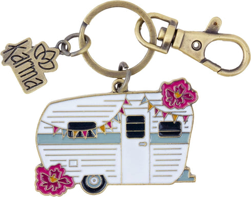 Karma, Women’ Enamel Keychains, Womens Enamel Keychain for Gifts Purse Bag Accessories, Camper...