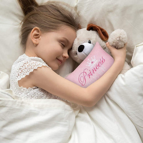 C&F Home Pink Princess Sleeps Here Extra Small Accent Pillow 6" x 9" Decor Decoration Soft Embroidered Novelty Mini Throw Pillow for Girls Kids To...