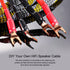 Speaker Spade Plug Connectors, Screw Locking Speaker Wire Connector with Allen Wrench+Heat Shrink Tubing, Fork Y Spade Lugs 45 Degree for Speaker ...