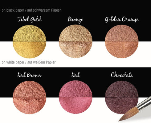 Coliro Artist Mica Pearl Watercolor Paint, M700 Earth (6 Color Set) by Finetec GmbH...