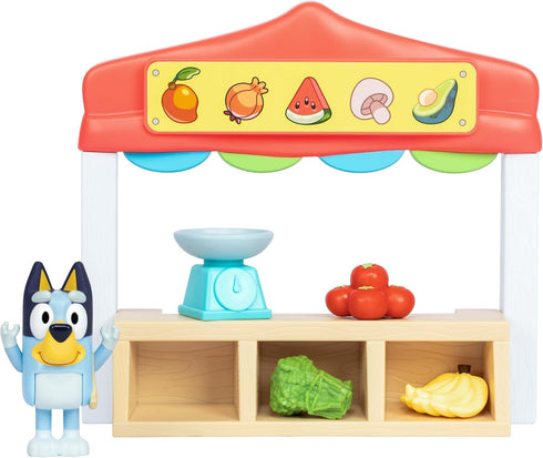 Bluey Mini Playsets Farmers Market Playset | includes Articulated Figure with Shopping Bag and Accessories | with Dollarbucks...