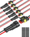 NAOEVO 2 Pin Connector Waterproof, 16 AWG 2 Wire Connectors, Automotive Electrical Connectors Male And Female Way With Heat Shrink Tubing For Car ...