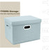 TYEERS Collapsible Storage Bins With Lids, Large Fabric Storage Boxes - 2 Pack - Aqua Spring...