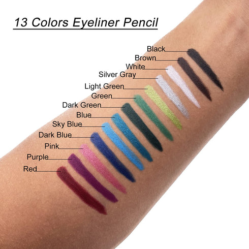 13 Colors Eyeliner Pencil Colorful Eye Shadow Pencil Eyebrow Pen Glitter Matte for Women Eye&Lip Liner Professional Eye Makeup...