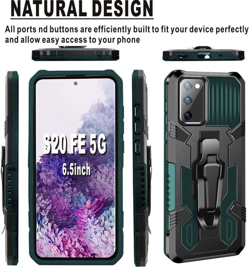 Folmeikat Samsung Galaxy S20 FE/S20 FE 5G /S20 Lite 2020 Case, Military Grade Protective with Belt Clip and Kickstand Protective Galaxy S20 FE 202...