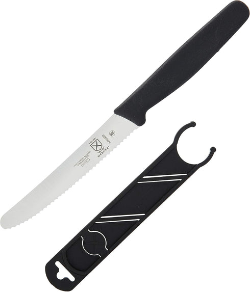 Mercer Culinary Rounded Tip Wavy Bar Knife, 4-5/16 Edge, Black...