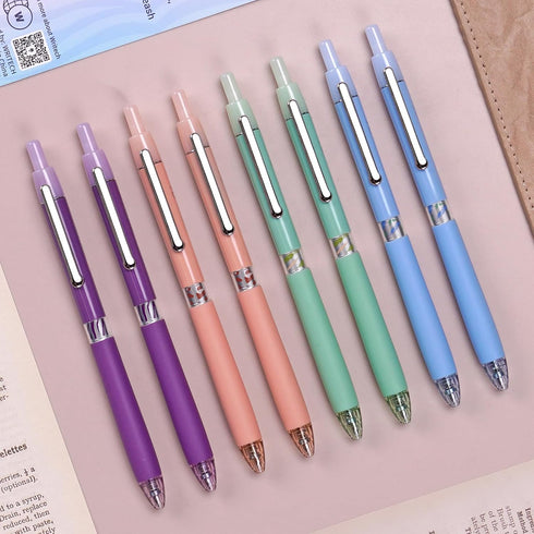 WRITECH Gel Pens Fine Point: Retractable 0.5mm Black Ink Click Pen for Smooth Writing Journaling Note Taking Sketching No Smudge & Smear 8ct(Halo)...