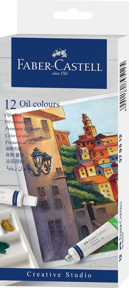 Faber-Castell Oil Paint Set: 12 Liquid Oil Paint Tubes (20ml), Oil Painting Supplies for Beginner and Hobby Artists...