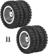 2pcs RC Car Rear Tires, Durable 52mm Aluminum Alloy Rear Tire RC Upgrade Parts for WPL D12 1/10 RC Truck, RC Wheels RC Accessories (009)(Silver)...