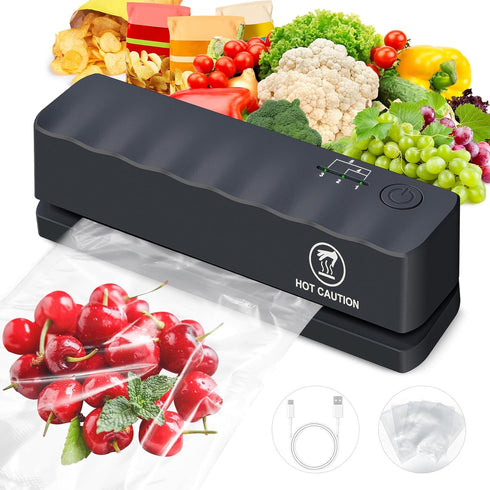 Mini Bag Sealer, Portable Heat Quick Resealer Machine with 5 Adjustable Gears, 3000mAh Battery, 5.1" Heating Strip, for Mylar/Food Storage Bags, C...