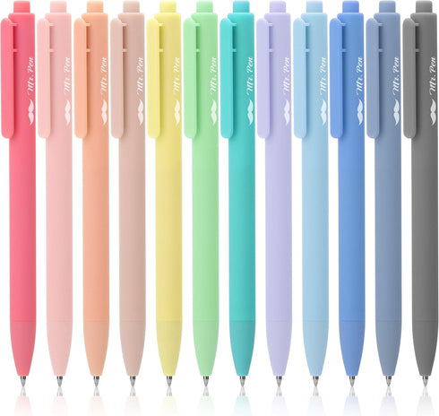 Mr. Pen- Retractable Gel Pens, 12 Pack, Fast Dry, Gel Pens Fine Point 0.7mm, Retractable Pens, Cute Pens, Gel Ink Pens, Aesthetic Pens for Journal...
