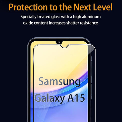for Samsung Galaxy A15 5G/4G Screen Protector with Camera Lens Protector, 9H Hardness Anti-Scratch Tempered Glass flim, Case Friendly,Anti-Scratch...
