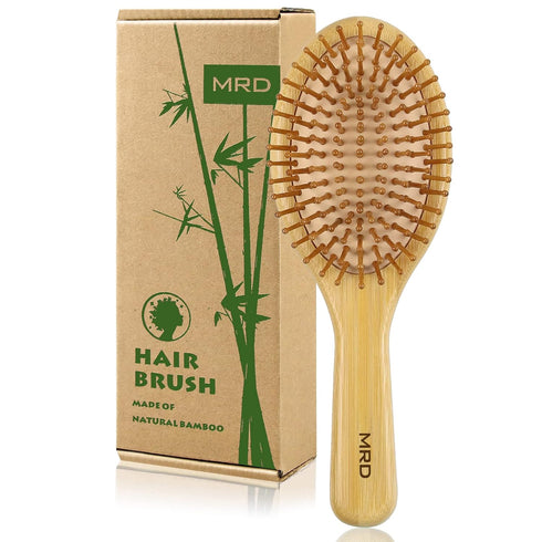 MRD Hair brush, Natural Bamboo Paddle Detangling Hairbrush, Massage Scalp Thick/Thin/Curly/Dry Hair For Women & Men Yellow...