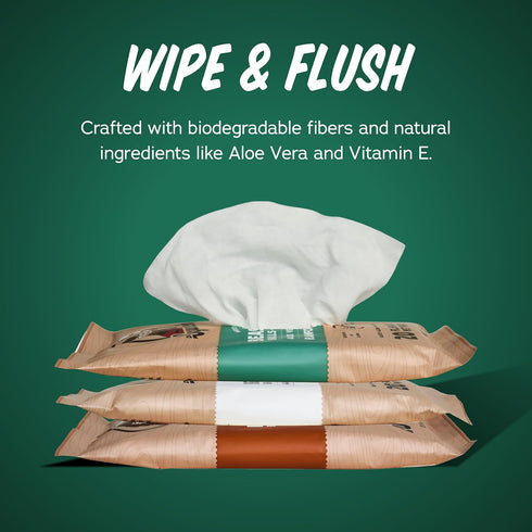 Dr. Squatch Beast Wipes, Flushable Wipes for Men, Soothing and Refreshing Adult Wipes - 2-Pack Rainforest Rapids...