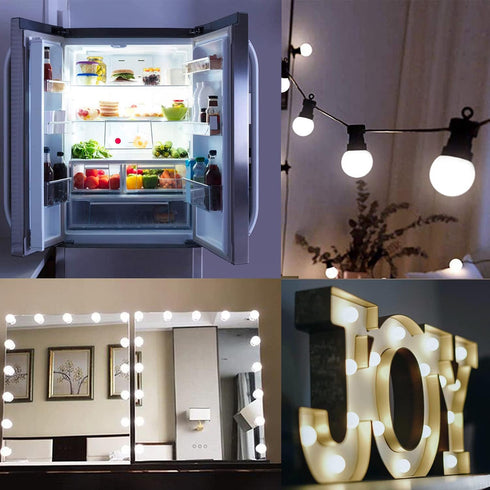 Globe Led Low Watt Light Bulbs 1.5W Equivalent 15 watt Soft White 6000k Frosted, Tiny G40 Bulbs for bed-side table, Vanity Mirror, Porch, Home Dec...