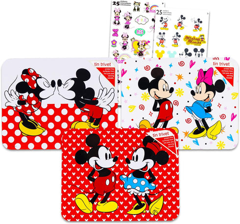 Mickey and Minnie Mouse Trivets - Mickey and Minnie Mouse Kitchen Accessories Bundle includes 3 Minnie and Mickey Mouse Metal Hot Pads | Mickey Mo...