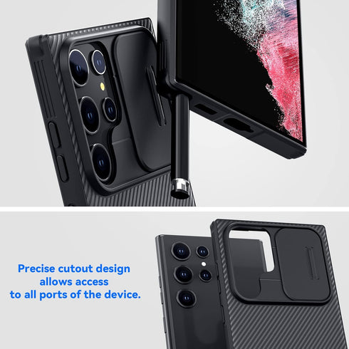 CloudValley for Samsung Galaxy S22 Ultra Case with Slide Camera Cover, Hard PC Back & Soft Bumper Full-Body Protection, Slim Shockproof Protective...