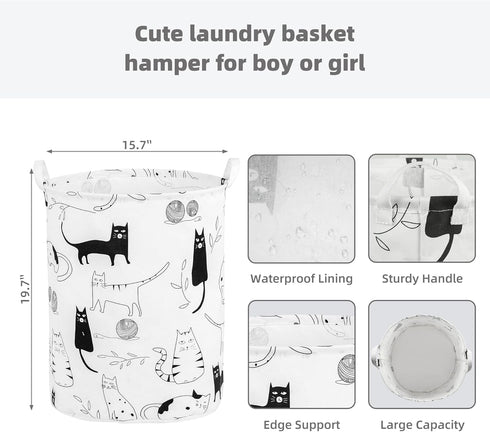 Foldable Baby Laundry Basket Hamper for Nursery Girl Boy kids Clothes laundry hamper basket Portable Tall Collapsible Cute Laundry Basket Organize...