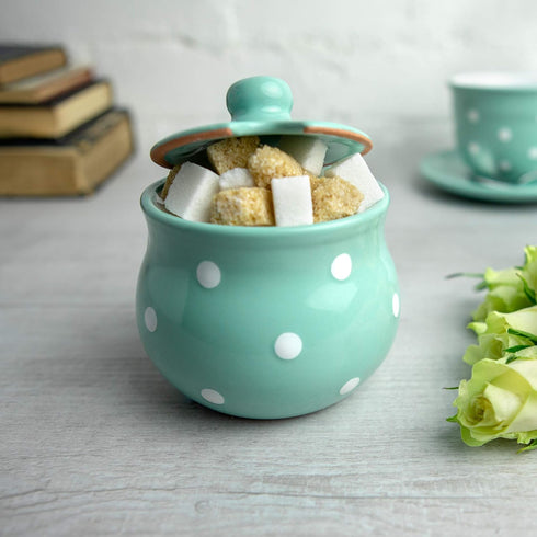 City to Cottage Ceramic Sugar Bowl with Lid, 10oz Sugar Contanier for Coffee Bar, Sugar Dispenser Bowl, Salt - Condiment Pot for Kitchen Counter, ...