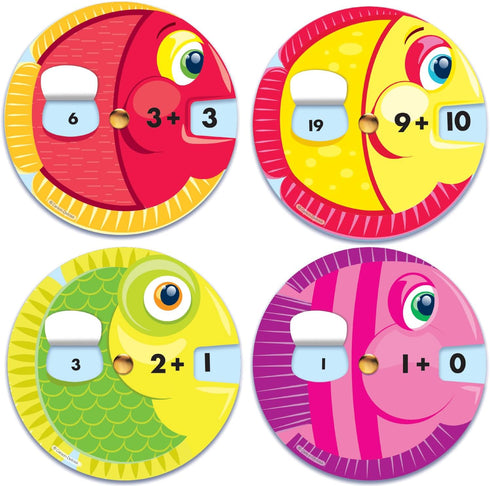 Carson Dellosa EZ-Spin Addition Math Manipulative, 18 Piece Bulletin Board Cutouts, Addition Bulletin Board and White Board Decorations, Math Clas...