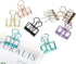 16pcs Binder Clips, Colorful Hollowed Metal Binder Clips Multicolor Paper Binder Clips Metal Paper Clips Iron Wire Paper Clamps for Office Supplie...
