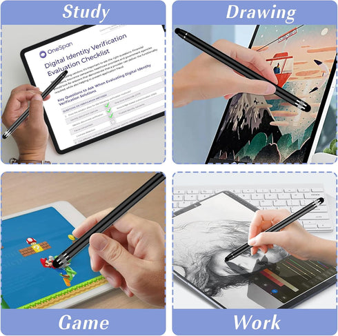 5 Pack Dual-end Stylus Pens for Touch Screens, High Sensitivity Silicone Stylus Drawing Stylus Pens Compatible for Smartphones and Tablets All Uni...