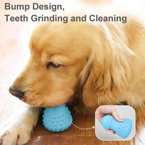 Chew Toys -Cone Shape Dog Toys for Aggressive Chewers?Durable Natural Rubber? Multifunctional Teeth Cleaning and Gum Massage(Blue)...