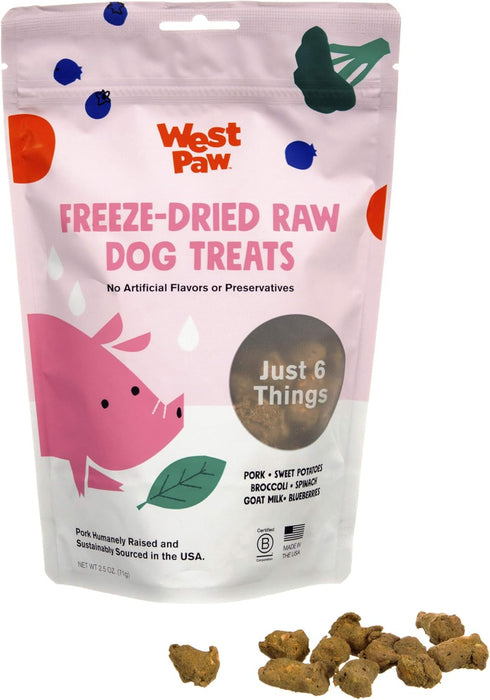 WEST PAW All-Natural Raw Freeze-Dried Dog Treats – Farm-Fresh Pork Training Treats for Dogs – Wholesome Canine Treat for Puppies, Adult Dogs & Sen...
