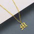 Women's Old English Initial Necklace 18K Gold Plated Stainless Steel Letter Pendant Gift...