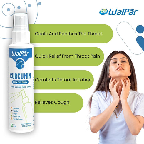 Curcumin Oral Spray - A Natural Blend with Curcumin, Piperine, Ginger Extract, Punch Tulsi, and Manuka Honey | 30ml 1 fl. oz | 60 Days Supply...