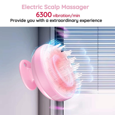 Electric Cordless Hair Scalp Massager, Portable Head Scratching Scrubber with 2 Modes Vibration Comb for Hair Growth, Deep Cleansing and Stress Re...