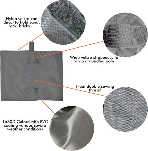 Sand Bags for Canopy Tent, Heavy Duty Weights Sandbags, 4pcs-Pack (Grey)...