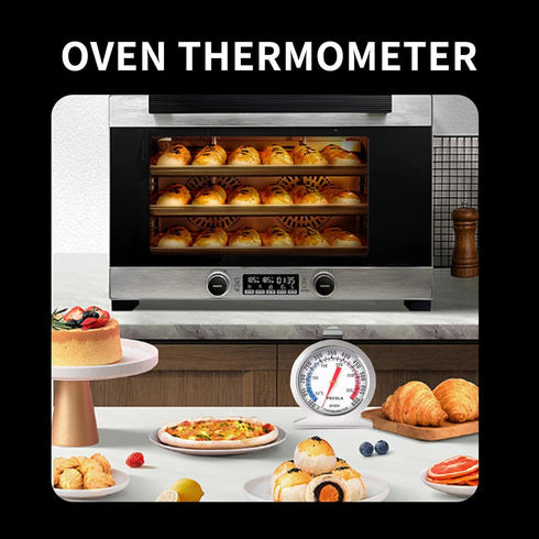 Hanging Oven Thermometer Large Dial Oven Thermometer 50-300°C/100-600°F Accurate Temperature Gauge for Gas Electric Oven Instant Read Numbers Stai...