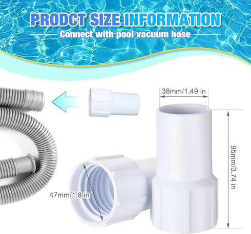 1-1/2 Inch Pool Vacuum Hose Cuff Swimming Pool Replacement Cuff Vacuum Hose Threaded Cuff Pool Cleaning Tools Accessories for Spiral Wound Vacuum ...