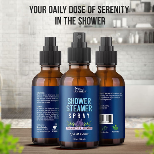 Eucalyptus, Lavender Shower Steamer Spray 2 fl oz - Freshens Up Any Space, Aromatherapy Steam Shower Spray, Enhances Mood, At Home Spa - Instant D...