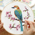 Embroidery Kit for Beginners 4 Sets, Hand DIY Cross Stitch Kits Include 4 Pack Floral and Hummingbird Patterns, 4 pcs Embroidery Hoops, Color Need...