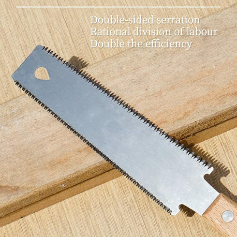 Double Edge Handsaw with 6-Inch Flexible Blade, Double Edge Pull Saw TPI 17/14, Small Double Edge Handsaw for Woodworking, PVC Pipe Cutting and DI...