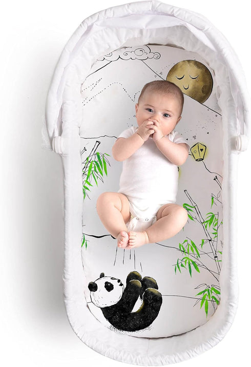 JumpOff Jo - Hypoallergenic Fitted Bassinet Sheet for Baby Boys & Girls - Rectangular, Hourglass & Oval Crib Compatible, Soft, Breathable, Machine...