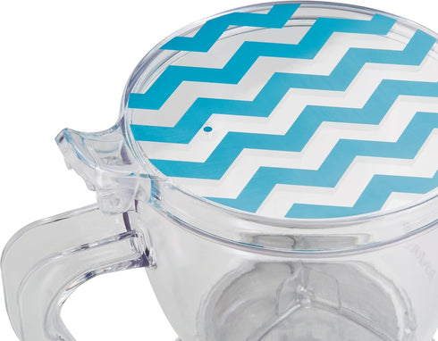 BonJour Coffee and Tea BPA-Free Plastic Smart Brewer, 19.5-Ounce, Blue Chevron,Aqua...