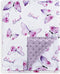 BORITAR Baby Blanket for Girls Soft Plush Minky Fabric, Double Layer Dotted Backing with Elegant Purple Butterfly Printed Blessed Blanket Gift for...