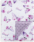BORITAR Baby Blanket for Girls Soft Plush Minky Fabric, Double Layer Dotted Backing with Elegant Purple Butterfly Printed Blessed Blanket Gift for...
