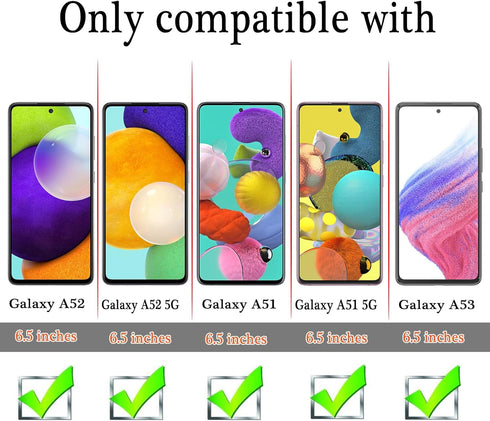 (4 Pack) Designed for Samsung Galaxy A53 5G / A52 / A52 5G / A51 / A51 5G / A51 5G UW Screen Protector Tempered Glass,Touch Sensitive,Case Friendl...
