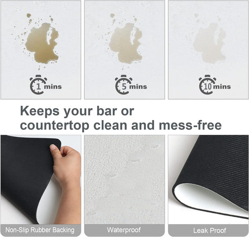 Coffee Mat - 16" x 20" Large Absorbent Kitchen Drying Mat for Dishes - Easy to Clean Coffee Bar Mat for Countertop, Coffee Maker, Espresso Machine...