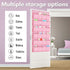 Pink Shoe Organizer Over the Door for Girls Women Kids Room,Hanging Shoe Rack Organizer for Closet Door,Zapateras Storage Holder with 24 Large Poc...